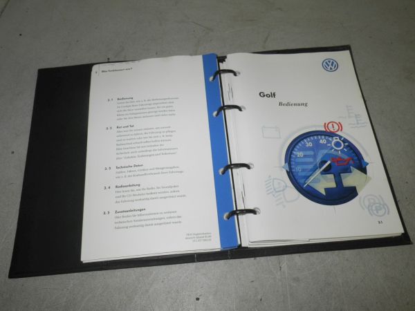 Bedienungsanleitung Handbuch Betriebsanleitung VW GOLF IV (1J1) 1.4 16V